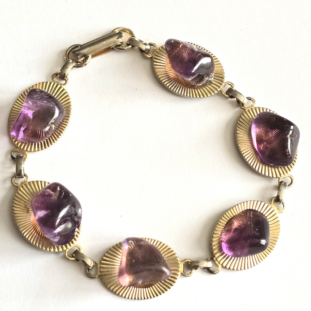 Vintage stones bracelet gold tone rock collection boho southwestern